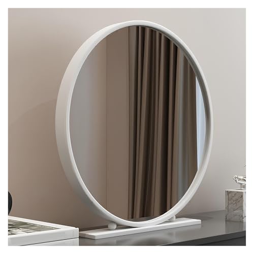 Freistehender runder Schminktischspiegel, perfekt für Schlafzimmer-Make-up und Rasur, schwarzer Sockel, 40 cm