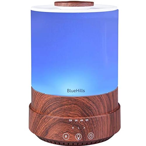 BlueHills Premium 2500 ML XL Essential Oil Diffusers – 30 Hr Run Aromatherapy Diffuser & Air Humidifier Mist for Large Room – 7 LED Colors Oil Diffuser Essential Oils for Home w/Auto Shut Off – F003