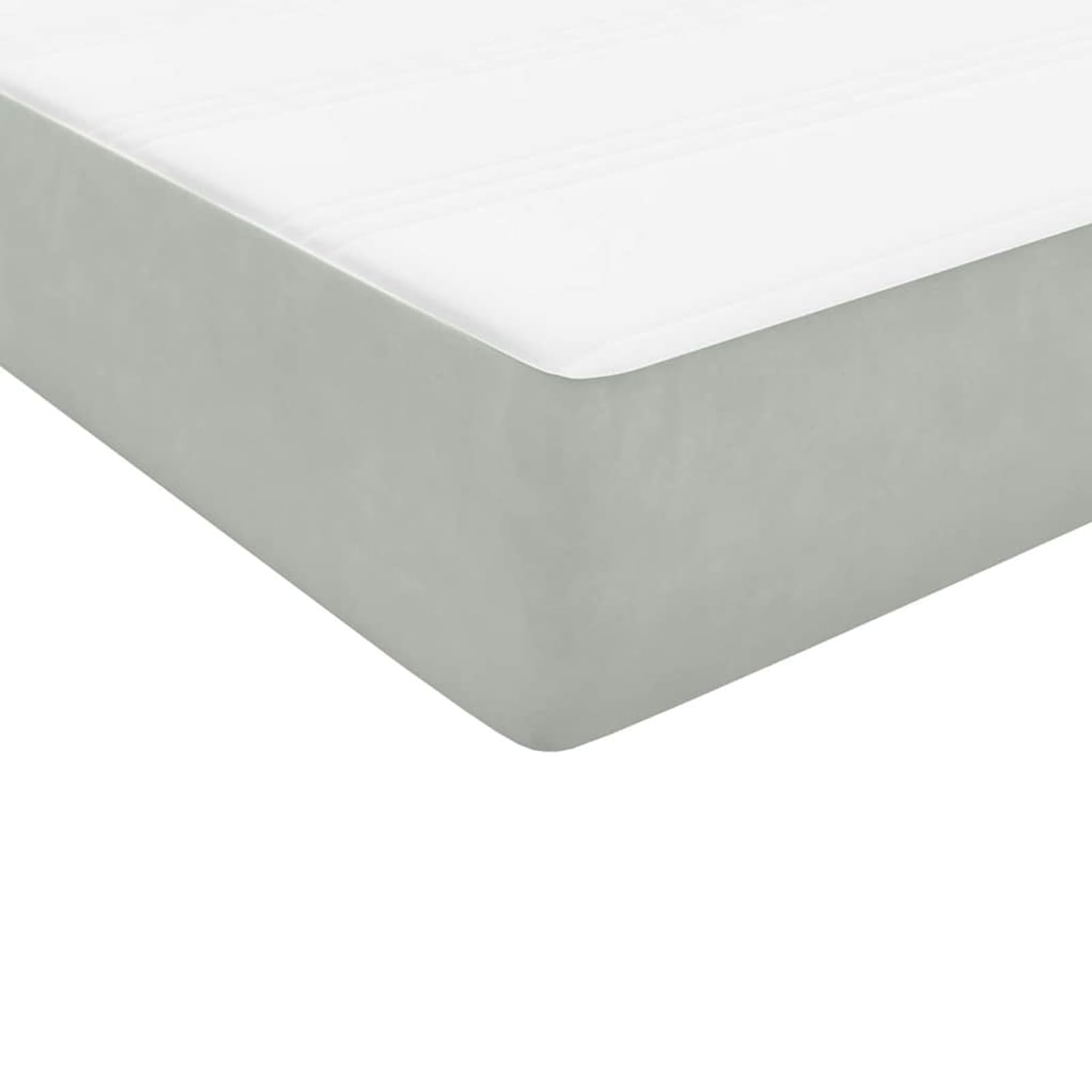ATOMSTACK MAKER Letto a molle, 160 x 220 cm, con materasso a molle insacchettate, testiera in velluto regolabile in altezza (grigio chiaro), coprimaterasso traspirante e rete a doghe, comodo, di
