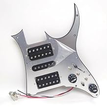 Guitar Prewired Loaded Pickguard for Ibanez style electric guitars with Coil Splitting HSH Alnico 5 Single-coil Pickups and Humbucker Pickups Set