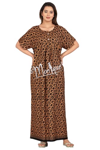 Image of Monique Brand 100% Pure Cotton Nighty for Woman | Floral Gown for Women Night Wear | Cotton Nighty for Women Stylish | Maxi for Women Cotton