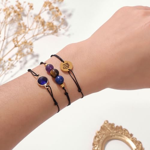 Zodiac Birthstone Bracelet for Women 8mm Natural Stone Bracelet Healing Crystals Jewelry Birthday Gift2