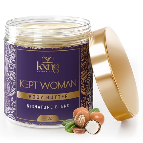 Image of KXNG Cosmetics Luxury Shea Body Butter - 4oz | Deep Moisturizing Body Cream for Women | Butter with Shea, Cocoa, Mango & Coconut Oil | Ideal For Hands, Feet & All Skin Types - Kept Woman