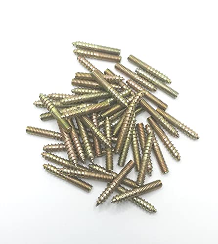 Image of Hanger Bolt M4x25 Double Headed Bolt Self-Tapping Screw for Furniture 50Pcs, Bronze Color