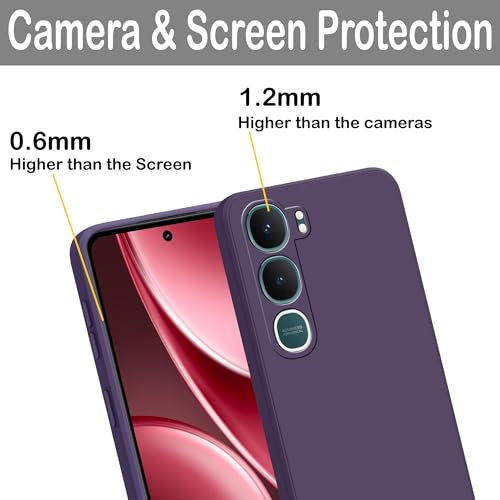 Image of amazon basics Back Cover for Vivo Y31 5G | Ultra Slim Soft Rubberised Case | Matte Silicone Flexible Mobile Case | Camera Protection - Purple