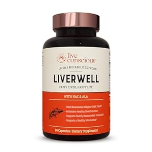 LiverWell Liver Cleanse, Rejuvenation, Metabolic Support – Liver Supplement for Liver Health w/Highly Bioavailable Milk Thistle Extract, N-Acetyl Cysteine, Alpha Lipoic Acid, Zinc, Selenium – 60 Caps