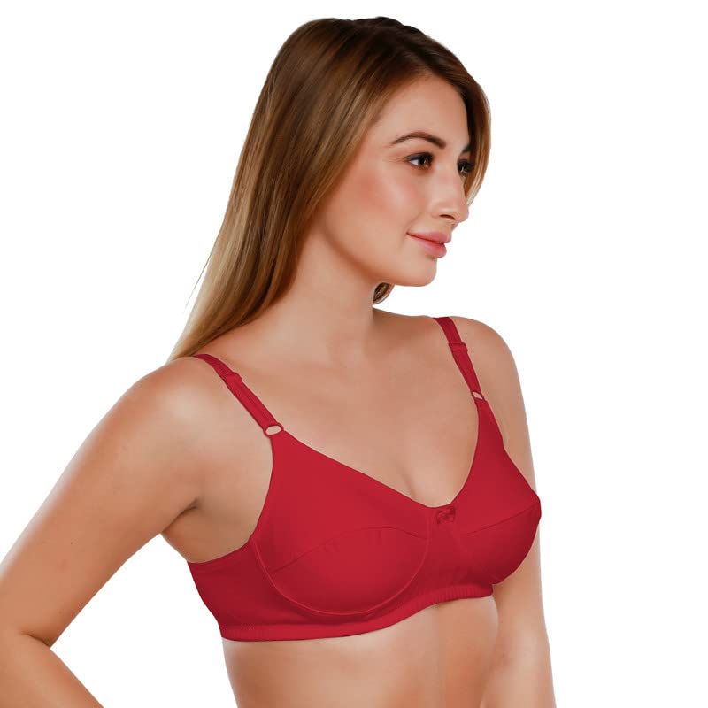 Image of Daisy DEE Women's Cotton Seamed Non-Wired Regular Straps Full Coverage Non-Padded Bra - NSHTL