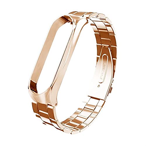 TRSX Banda MI Compatible 5 6 Pulsera de Pulsera de Pulsera de reemplazo sin Tornillo de Acero Inoxidable Adaptador (Color : Rose Gold) Cover