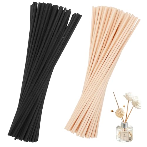 St&auml;bchen f&uuml;r Raumduft, 200 St&uuml;ck Diffuserst&auml;bchen f&uuml;r Zuhause B&uuml;ro und Spa, Rituals Duftst&auml;bchen schwarz und Natur(20cm*3mm)