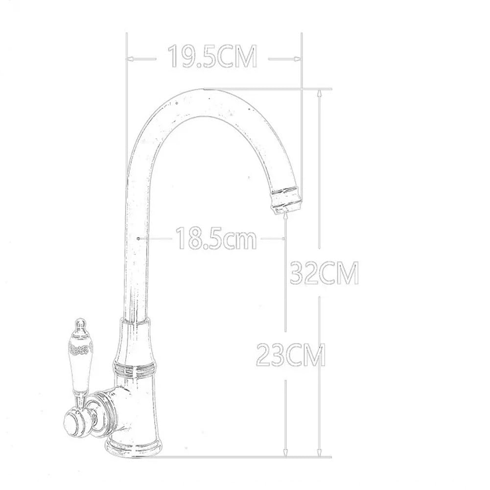 Wasserhahn Küche - Küchenarmatur Retro Antik Stil Messing Einhebel 360° Schwenkbar Spültischarmatur Mischbatterie, Hoher Auslauf Armatur Küche, Chrom, Silber