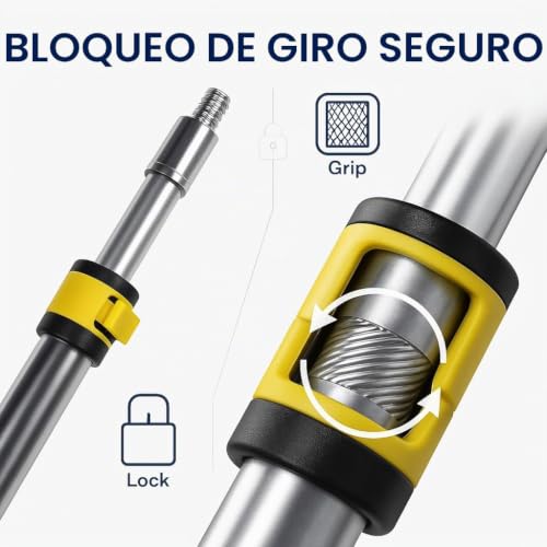 Poste de extensión telescópico Bates de 3 pies con bloqueo abatible para pintura y limpieza 7
