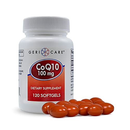 GeriCare COQ10 Supplement, High Absorption CoQ10 100mg Coenzyme Softgels for Men & Women- Strong Antioxidant Supplement for Heart Health Support & Energy Production (120 Count)