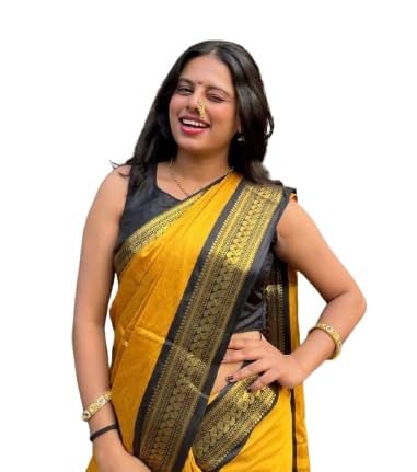 Paramparik Textile Women's Kanjivaram Soft Silk Saree With Blouse Piece