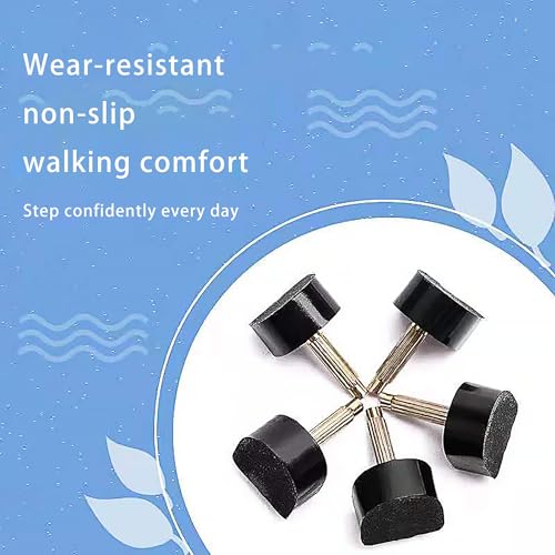 Image of SooGree High Heel Caps Protectors - Replacement Kits with Dowels for High Heel Shoes, 10 Pairs Black, Metal Pins- 2.4mm,3mm