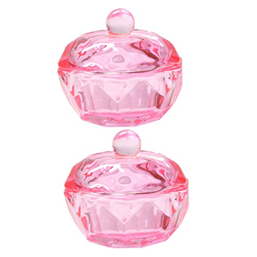 2 piezas platos de cristal para acrílico uñas miniatura 1