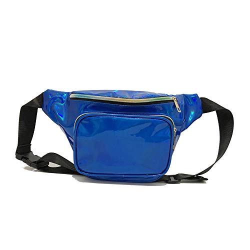 Qplcdg Laser Hüfttasche,Unisex Sport Glitzer Hüfttasche für Outdoor-Aktivitäten und Reisen-Wasserdicht (Blau) Cover