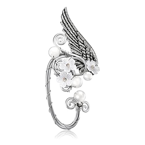 YIUPEDRFG Chic Elf Pearl Hollowed Flower Cosplay Ear Cuffs Gótico Elegante Stud Hook Joyería Accesorios Escalador Regalos para mujeres, tipo 4 Cover