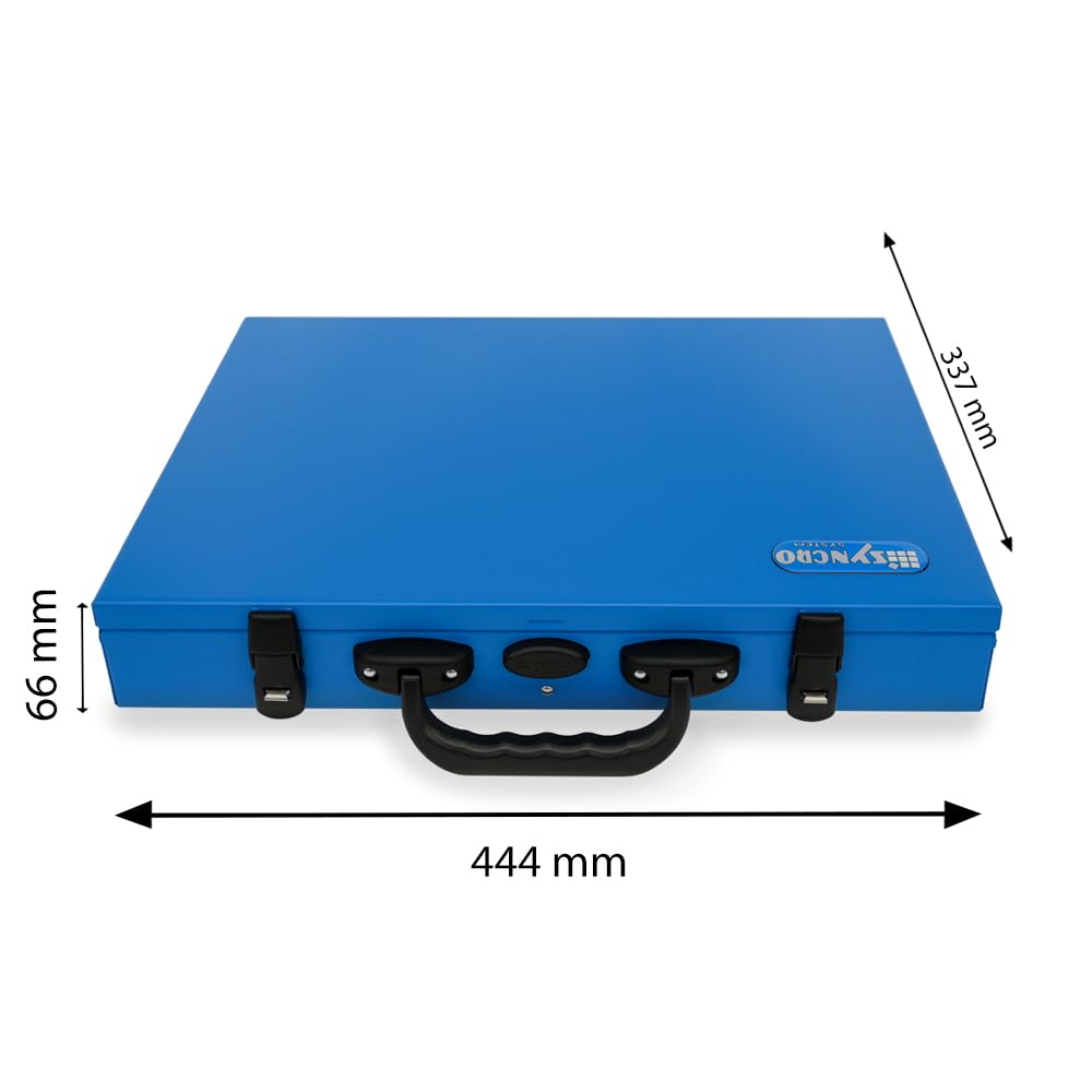 Syncro System Valigetta portaminuterie in metallo furgone officina mobile – vuota vaschette componibili gancio sicurezza 44x34x7 cm