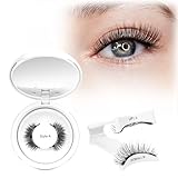 Crislashes Magnetische-Wimpern Set mit Applikator, Kein Kleber erforderlich Magnetische Wimpern Einfach anzubringen und zu entfernen, Magnet-Wimpern natürlicher Look und Wiederverwendbar (A)