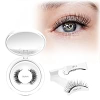 Crislashes Magnetische-Wimpern Set mit Applikator, Kein Kleber erforderlich Magnetische Wimpern Einfach anzubringen und zu entfernen, Magnet-Wimpern Wiederverwendbar und natürlicher Look (08 Set-A)