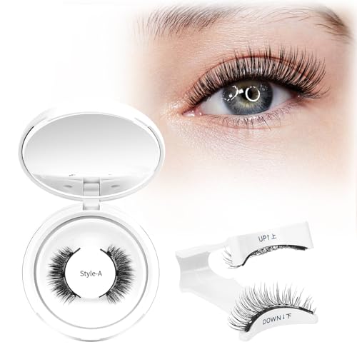 Crislashes Magnetische-Wimpern Set mit Applikator, Kein Kleber erforderlich Magnetische Wimpern Einfach anzubringen und zu entfernen, Magnet-Wimpern Wiederverwendbar und natürlicher Look (08 Set-A)