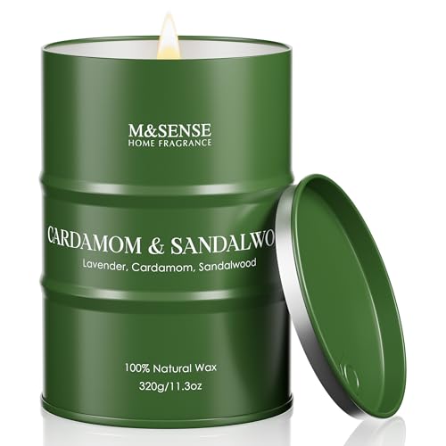 Image of M&SENSE Cardamom Santalwood Scented Soy Candles, 11.3 oz