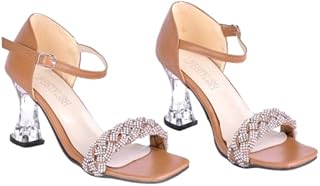 صندل جلد بكعب كريستال - SN-502