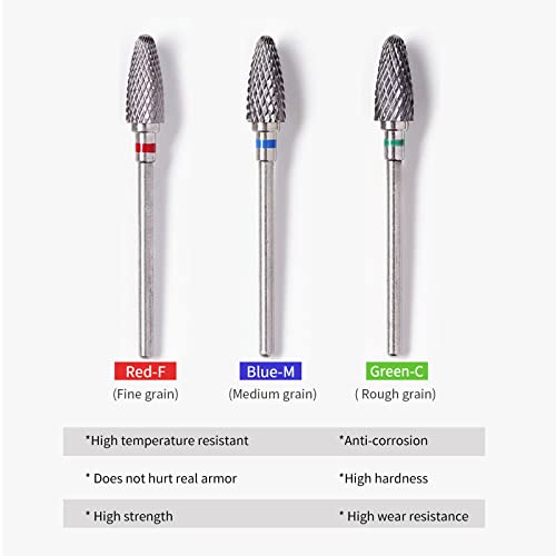 Juego 3 Brocas de Taladro para Uñas 3/32" Tungsteno miniatura 2