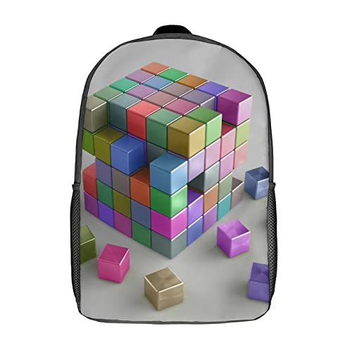 Sac à dos imprimé 3D Cube Casual pour le lycée et les sorties