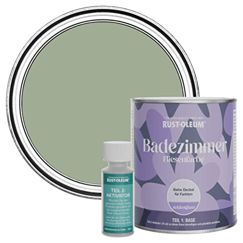 Rust-Oleum wasserbeständiger Fliesenlack für das Badezimmer in seidenglänzendem Finish - Khaki Grün 750ml