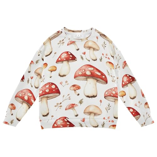 JUNZAN Cartoon Cute Mushrooms Kids Girls Sweatshirt Hoodie Long Sleeve Hoodie for Boys Athletic 4T