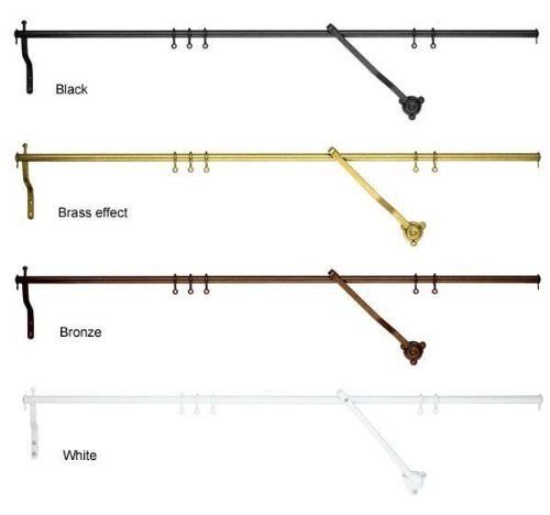 RISING PORTIERE DOOR CURTAIN ROD - BLACK FINISH