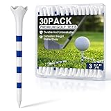 Sportic Professional Plastic Golf Tees 30 Pack 3-1/4' – Durable Driver Tees With Low-Friction 4-Prong Head For Straighter Shots, Consistent Height For Distance, Driving Range &Amp; Course.