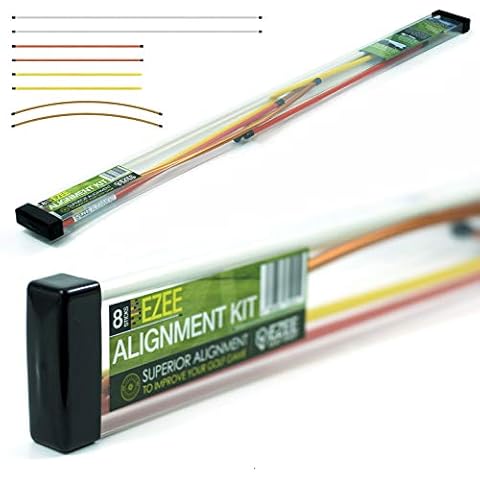 Ezee Golf Alignment Training Kit - New Superior Alignment Sticks, Curved Swing Plane Golf Practice Rods - 8 Pack Cover