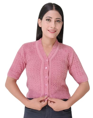 Image of Women's Hosiery Woolen Solid Half Sleeve Sweater Blouse