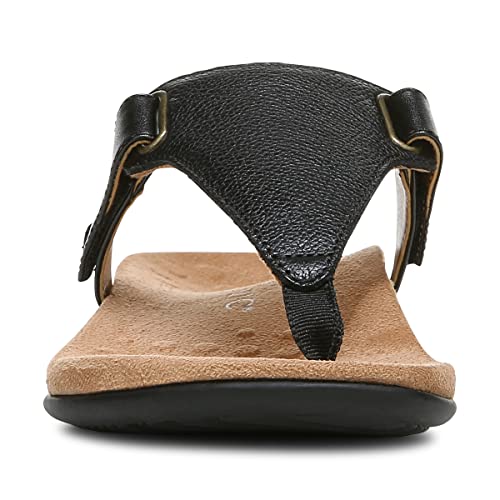 Vionic Wanda Women's Leather T-Strap Supportive Sandal Black Leather - 9 Medium #TOP7