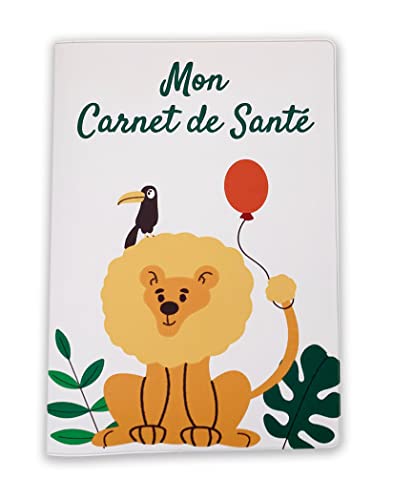 Protège carnet de santé, modèle animaux de la jungle