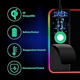  3-en-1 Carga Inal mbrica Alfombrilla De Rat n Gaming Gamer Grande RGB Ergon mica Reposamu ecas Kardition 15W Mouse Pad Gaming XXL-Modos De Luz Qi Fast Charging LED Alfombrillas Para Raton