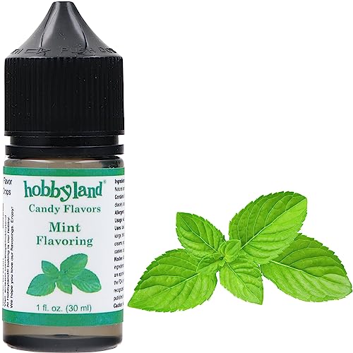 Hobbyland Candy Flavors (Mint Flavoring, 1 Fl Oz) Food Flavoring for Baking, Desserts, Drinks and Food.