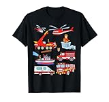 Firetruck Boys Men Firefighter Fireman Fire Engine Truck T-Shirt