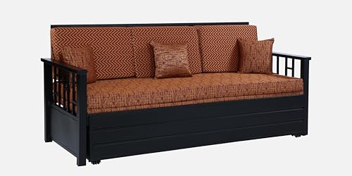 Image of Ubpon 3 Seater Metal Sofa Cum Bed with Hydraulic Storage | King Size Sofa Cuma Bed | Metal Sofa Set for Living Room, Guest Room D10 Multi Brown Sofa King