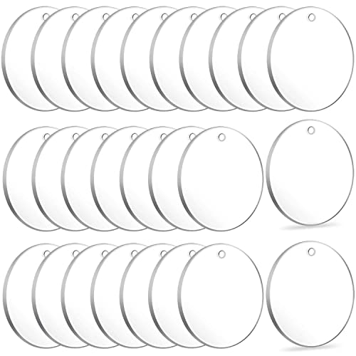 Image of Anistuff Clear Round Acrylic Keychain Blanks - 3mm Transparent Circle Discs for Crafting and Vinyl