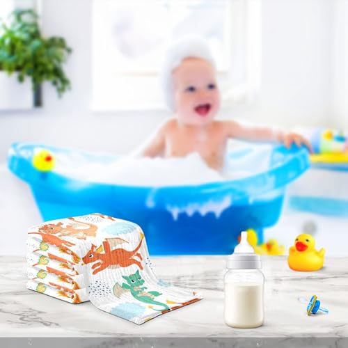 Image of vvfelixl Baby Muslin Washcloths Flying Dragons Baby Burp Cloths Cotton Baby Face Towel for Newborn Infants Boys Girls Soft and Absorbent 11.8 X 11.8 in, 3 Pack