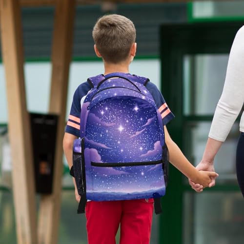 Ensemble cartable galaxie violette idéal pour le collège et les sorties