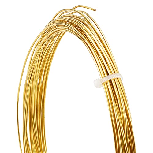 BENECREAT 10m 1mm Round Pure Copper Wire Gold Brass Wire for Beading Craft and Jewelry making