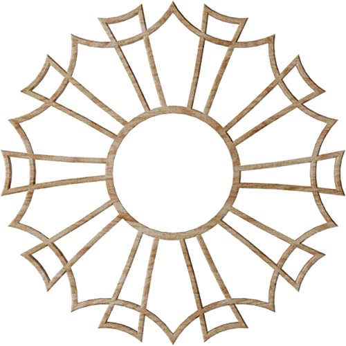 Image of Ekena Millwork 16 inchOD x 5 5 /8 inchID x 3 /8 inchT Augustus Wood Fretwork Pierced Ceiling Medallion, Red Oak