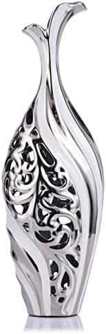 MAGICLULU Keramikvase Weiß - 16,5cm Trockenblumen Vase Für Tischdekor