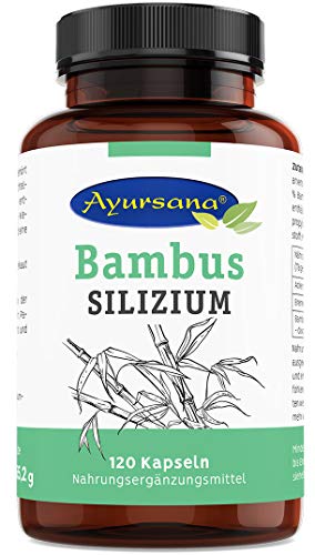 Silizium Kapseln (120 Stück) | Gewonnen aus Bambus, Schachtelhalm und Brennnessel | Tonikum für Haut, Haare, Nägel | 157 mg Kieselsäure je Tagesdosis | Apothekenqualität aus deutscher Herstellung