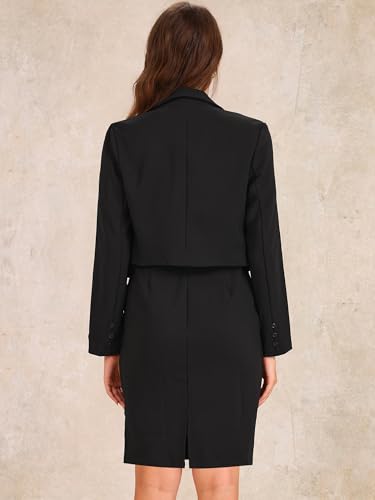 Allegra K Business Blazer Dress Suit Sets for Women Casual Long Sleeve Blazer and Sleeveless Dresses Work Office Outfits3