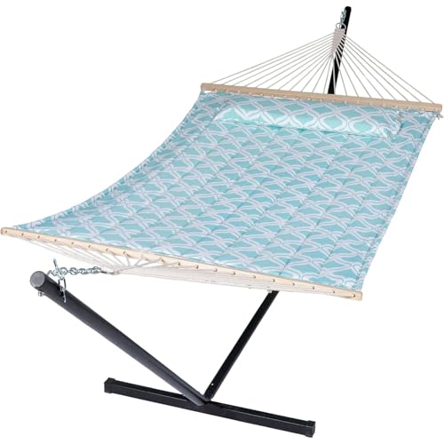 Hamaca Jardin Exterior Hamacas Colgantes con Soporte y Bolsa de Transporte Hamaca 2 Personas Carga 200 kg para Interior y Exterior Montaje facil Hamaca Ultraligera de Viaje Camping
